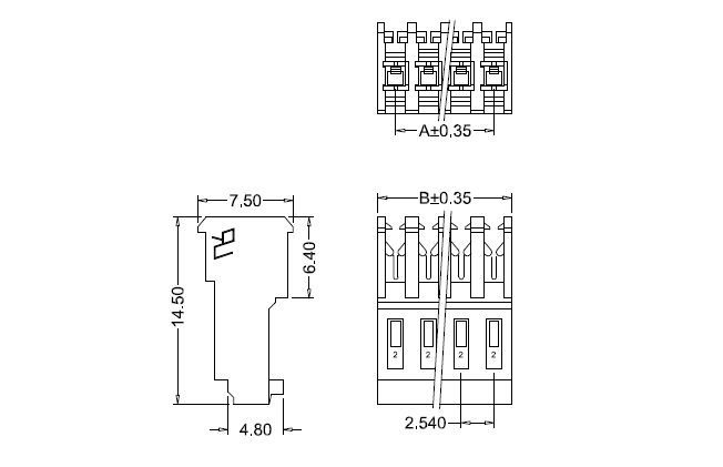 M2051-N-R IDC dimension Dimension IDC M2051-NR