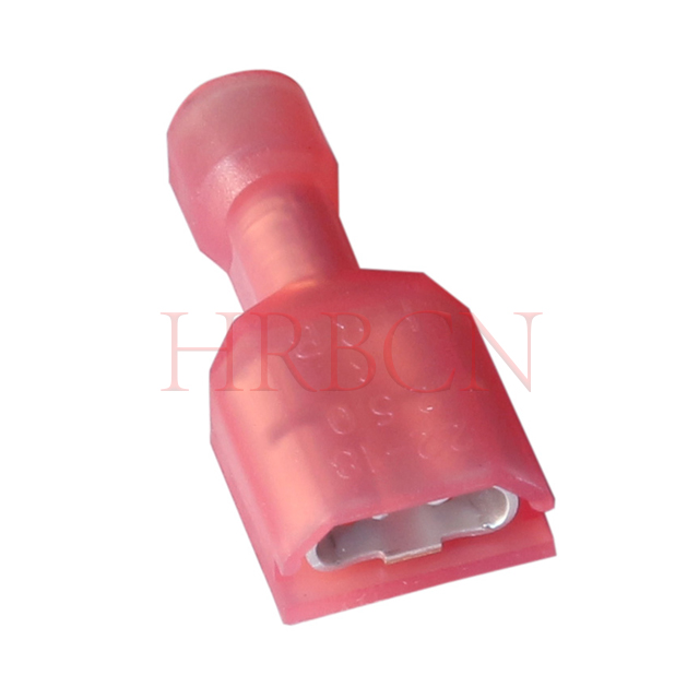 Borne de déconnexion femelle isolée droite AWG22-18 de 6,35 mm 0,250 pouce - Connecteur HRB