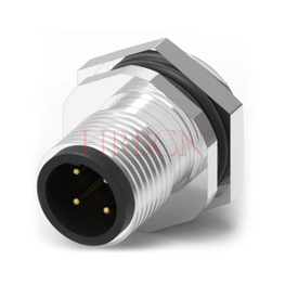 Connecteur circulaire mâle à montage arrière sur panneau de codage A M12, 2 à 5 pôles