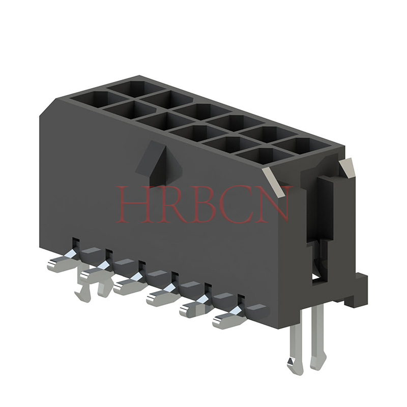 Connecteur d'embase vertical à double rangée SMT M3045, avec Clip de rétention métallique à pression PCB