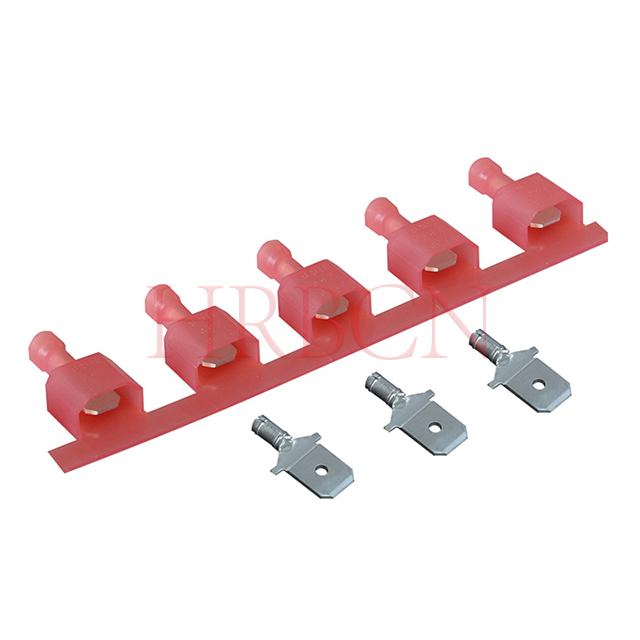 Borne mâle isolée droite de 6,35 mm (0,205') AWG22-18 0,32-0,82 mm² 