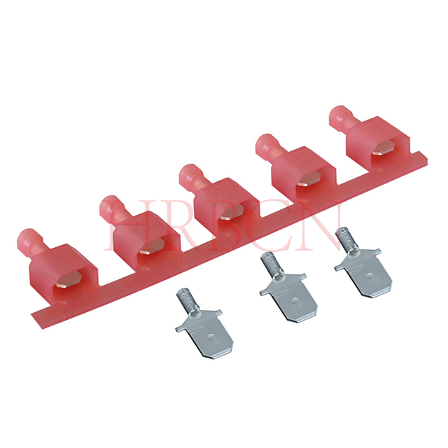 Borne mâle isolée droite de 6,35 mm (0,205') AWG22-18 0,32-0,82 mm² 