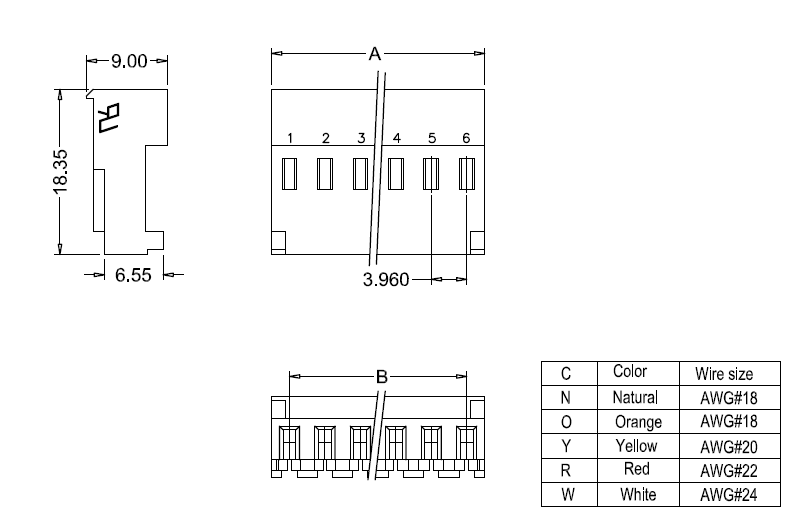 Dimensions du M7060R-NCPR IDC