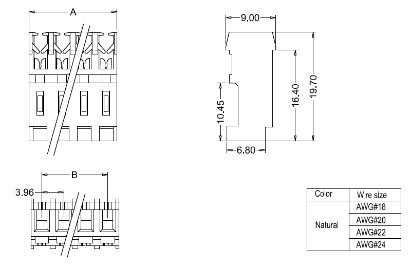 Dimensions M7060(I)-NR IDC