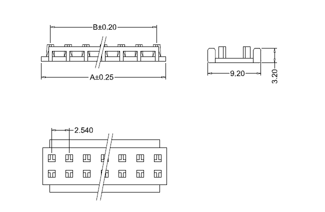 Dimensions du cache anti-poussi&egrave;re pour l'alimentation M2052-NW