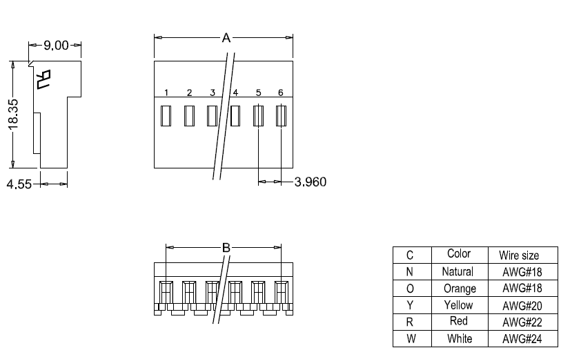 Dimensions du M7060R-NCP IDC