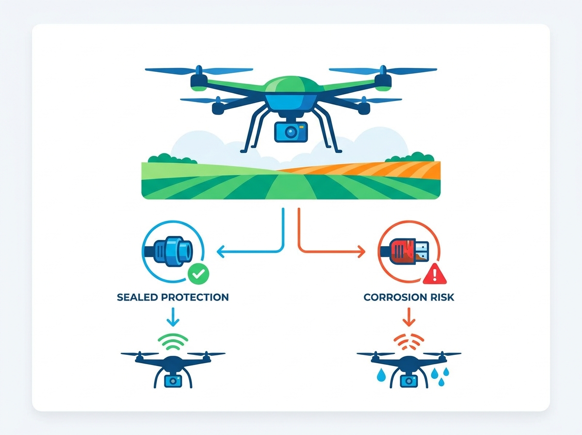 Connecteur étanche pour drones agricoles