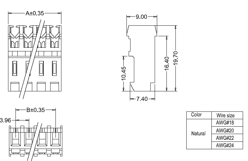 Dimensions M7060(I)-N IDC