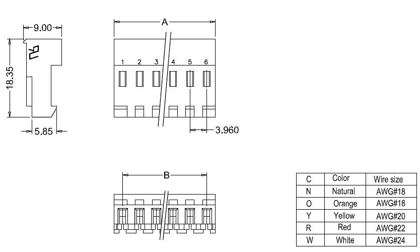 Dimensions du M7060R-NC